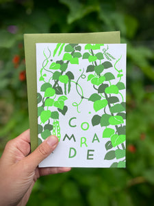Comrade Screen Printed Card