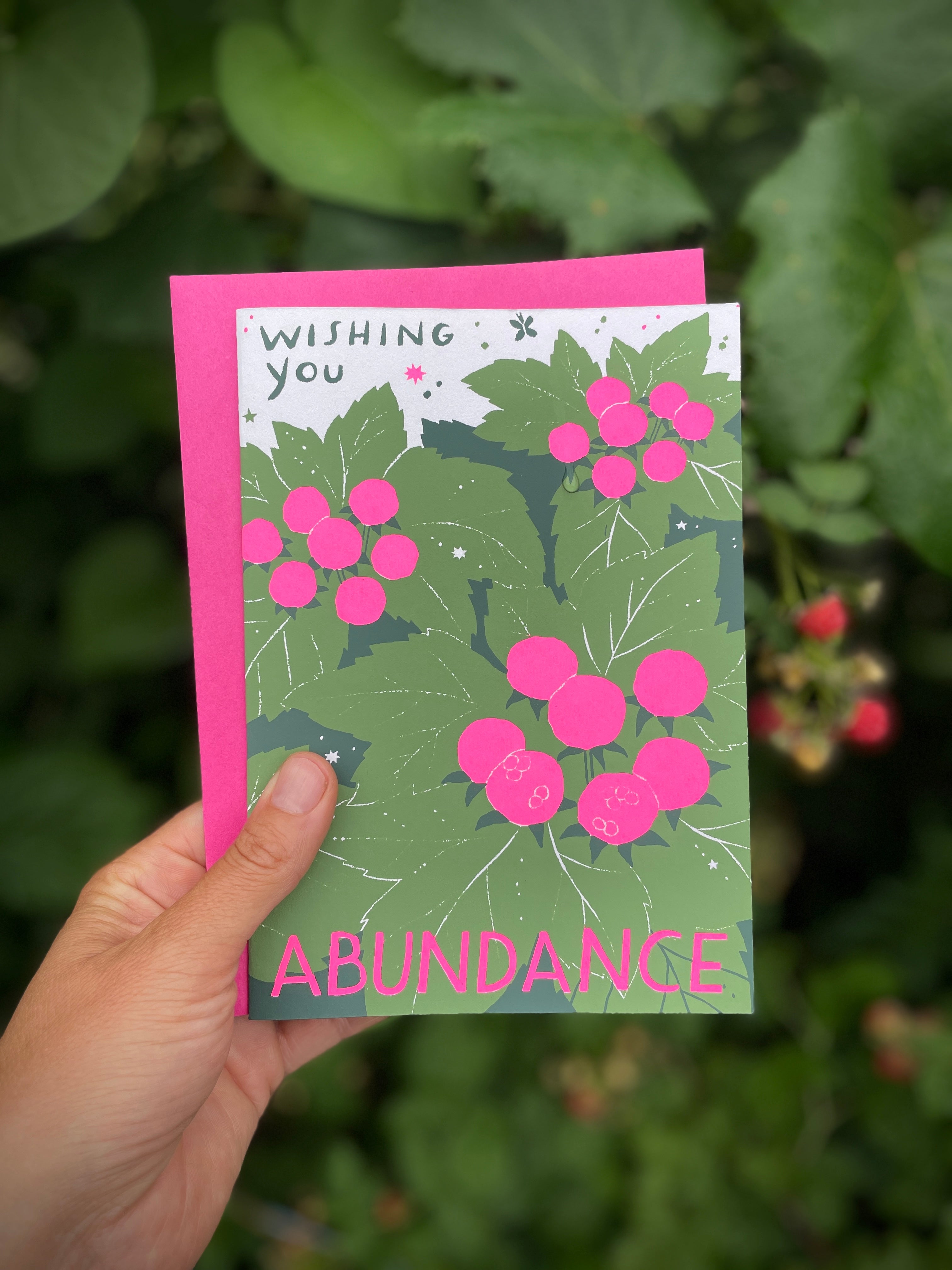 Wishing You Abundance Screen Printed Card