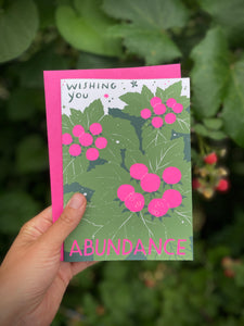 Wishing You Abundance Screen Printed Card