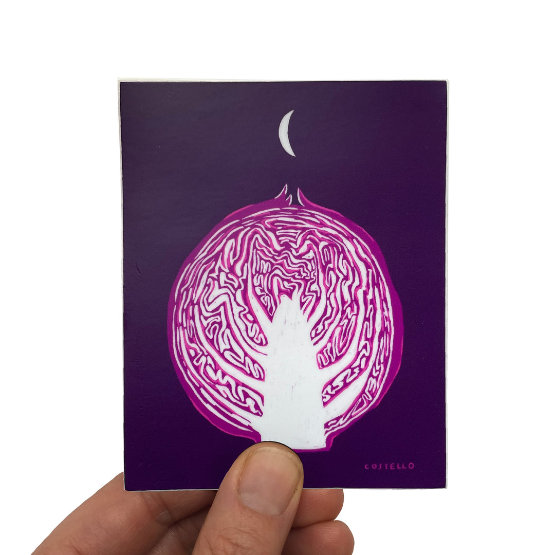 Cabbage Moon Sticker – Olly Costello Creative Practice
